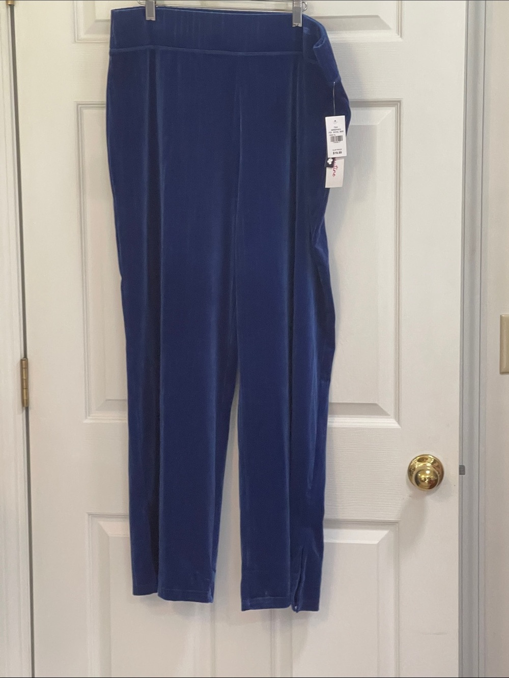 Weekend Routine Women's Velvet Pull-On Pants - Blue Size XLg. NWT